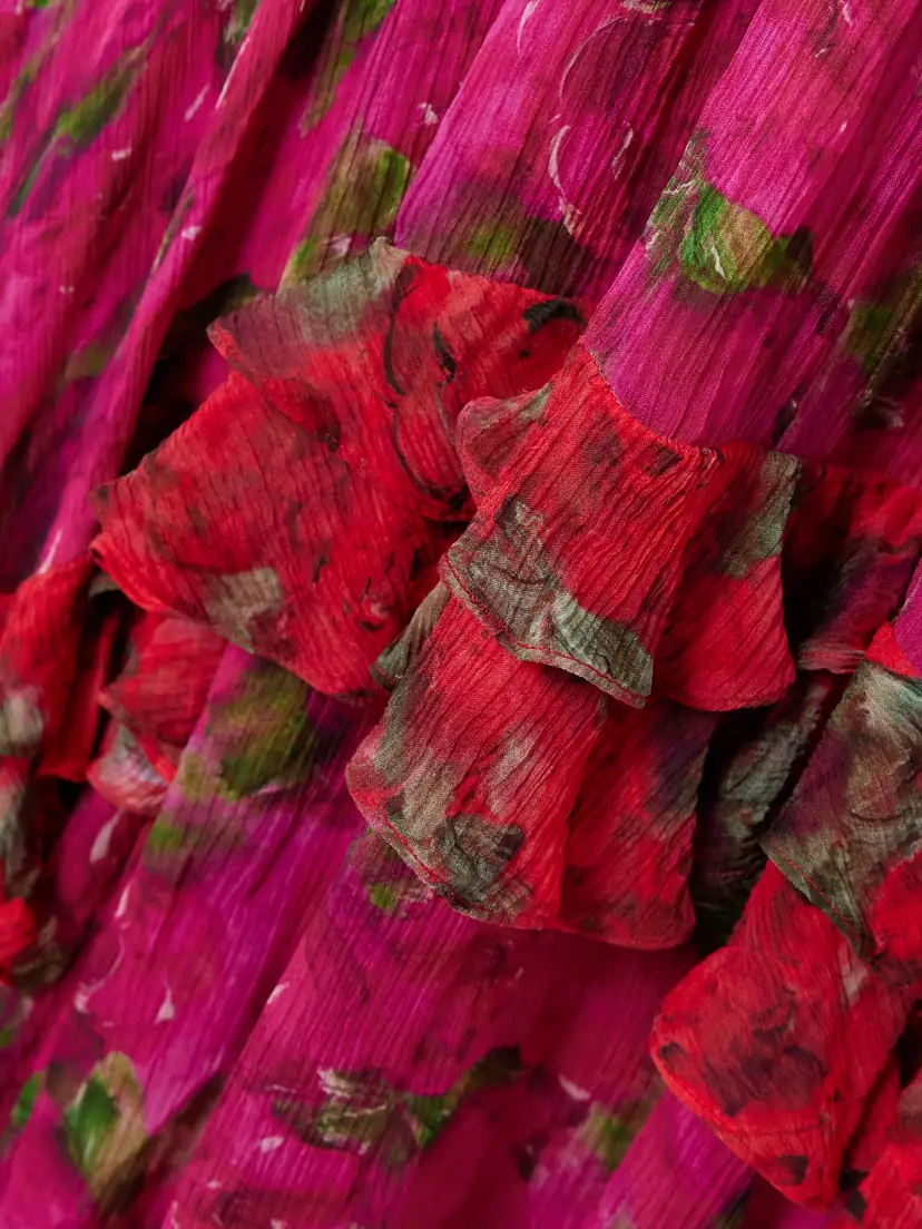 Saloni Jolie Tiered Floral-print Chiffon And Crepon Maxi Dress | Thumbnail 4 Saloni Jolie Tiered Floral-print Chiffon And Crepon Maxi Dress | Thumbnail 4
