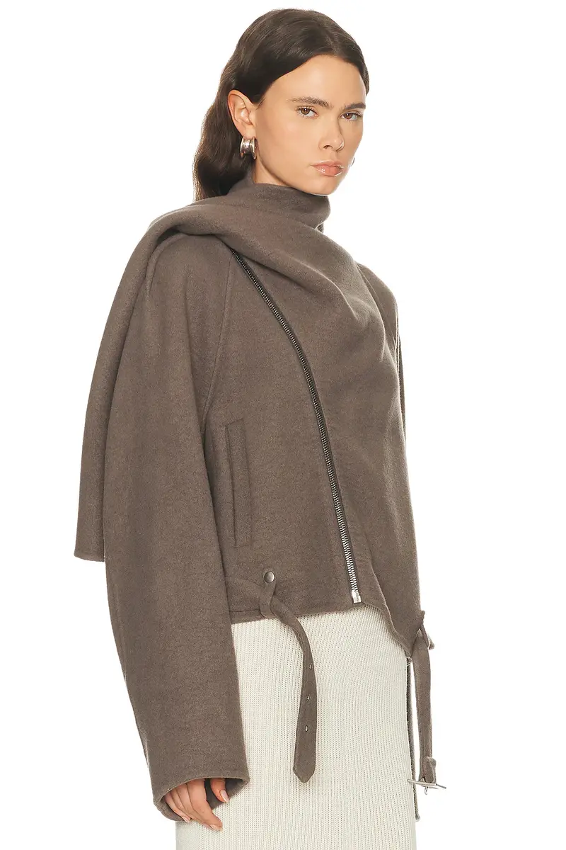 Rick Owens Cropped Scarf Flight Jacket | Thumbnail 2 Rick Owens Cropped Scarf Flight Jacket | Thumbnail 2