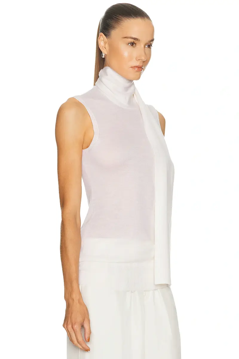 ENZA COSTA Tissue Cashmere Sleeveless Scarf Sweater | Thumbnail 2