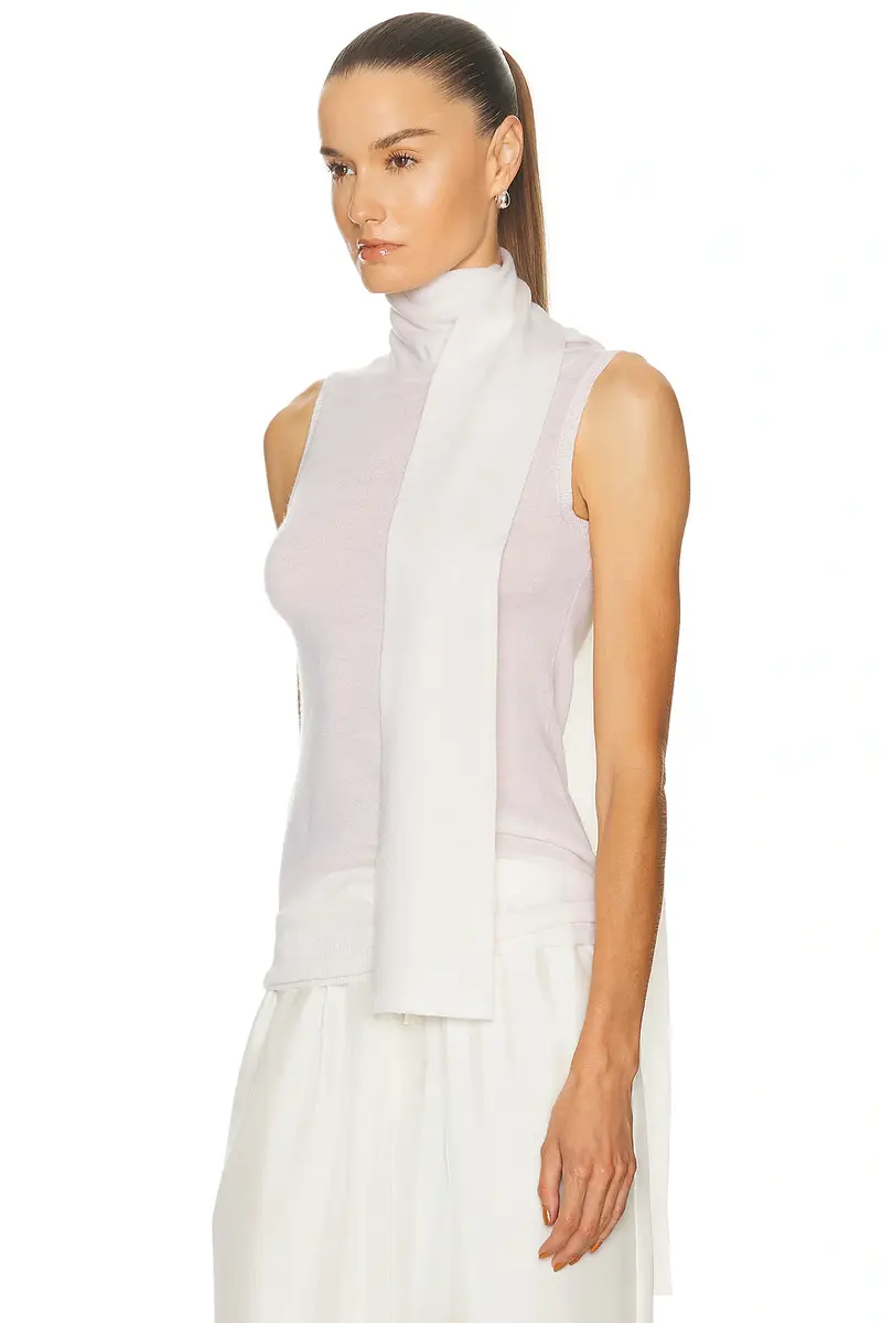ENZA COSTA Tissue Cashmere Sleeveless Scarf Sweater | Thumbnail 3