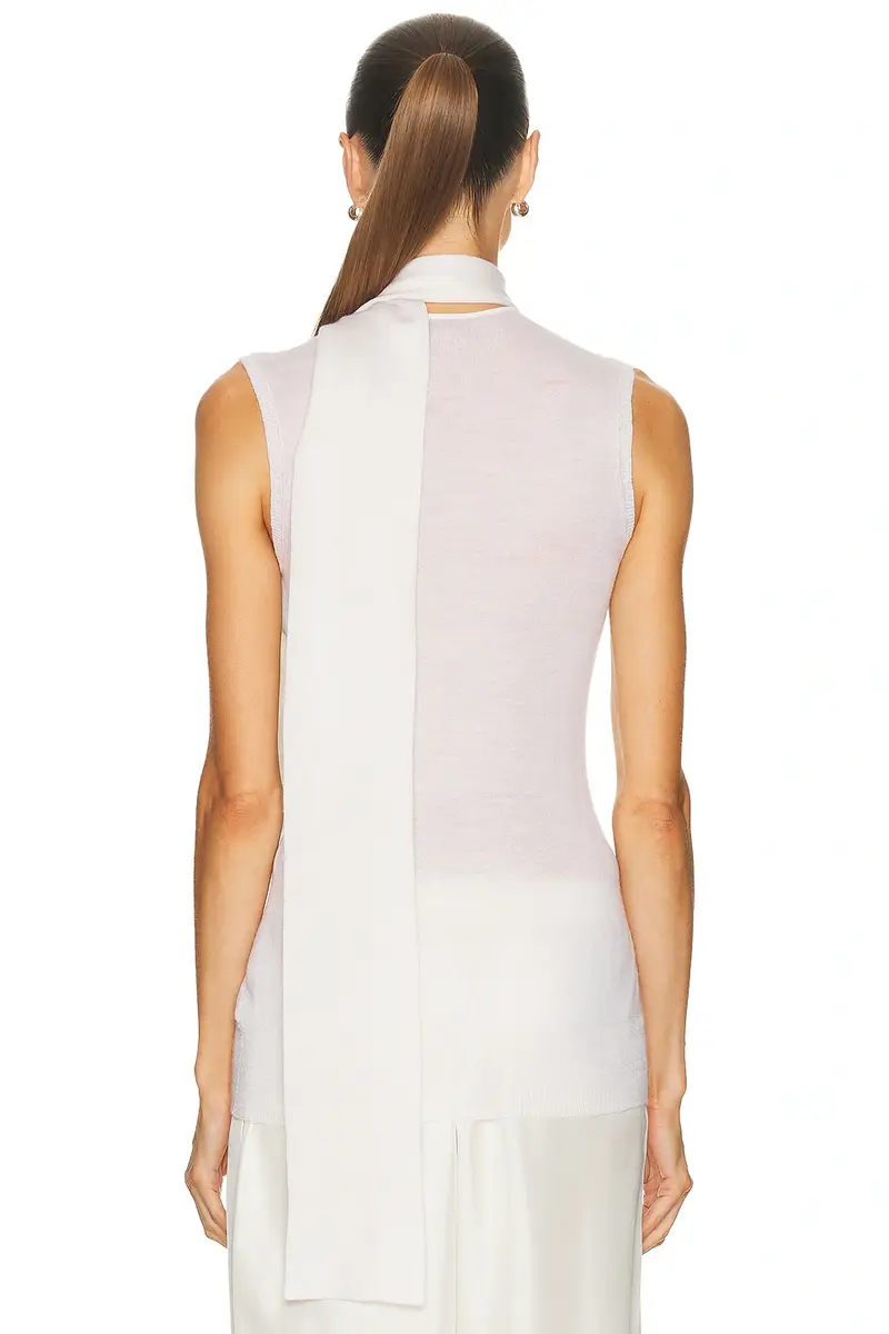 ENZA COSTA Tissue Cashmere Sleeveless Scarf Sweater | Thumbnail 4