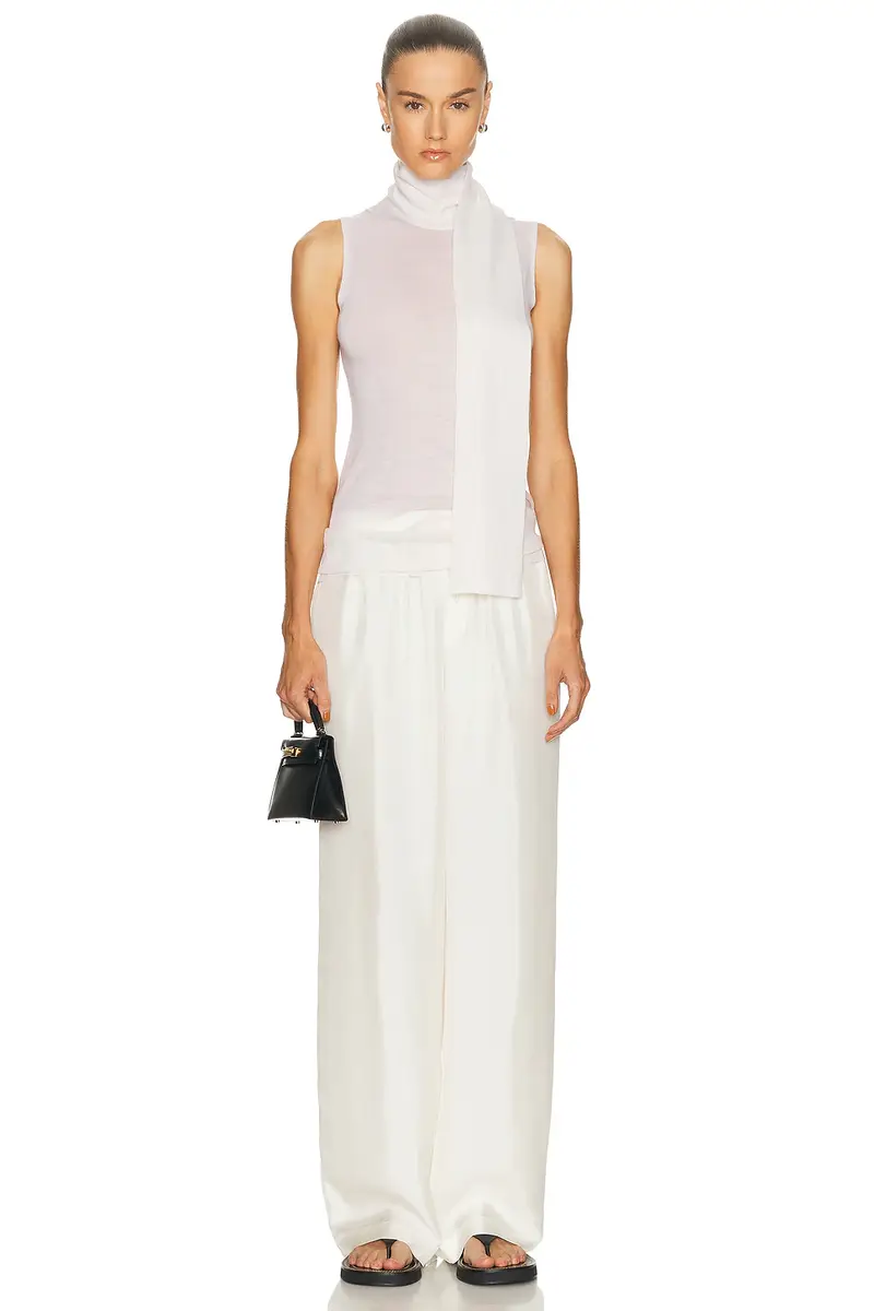 ENZA COSTA Tissue Cashmere Sleeveless Scarf Sweater | Thumbnail 5