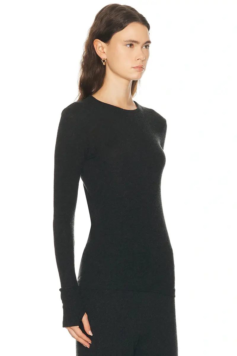 ENZA COSTA Cashmere Easy Cuffed Crewneck Sweater | Thumbnail 2 ENZA COSTA Cashmere Easy Cuffed Crewneck Sweater | Thumbnail 2