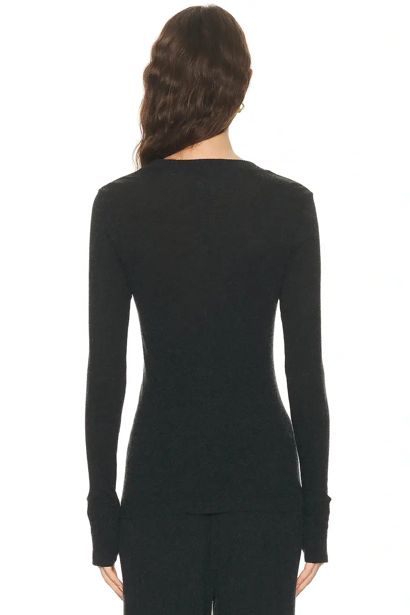 ENZA COSTA Cashmere Easy Cuffed Crewneck Sweater | Thumbnail 3 ENZA COSTA Cashmere Easy Cuffed Crewneck Sweater | Thumbnail 3