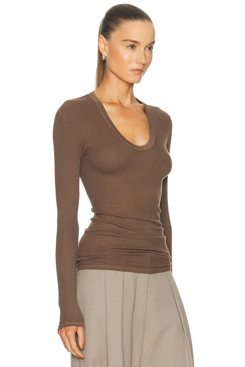 ENZA COSTA Rib Bold Long Sleeve U Top | Thumbnail 2 ENZA COSTA Rib Bold Long Sleeve U Top | Thumbnail 2