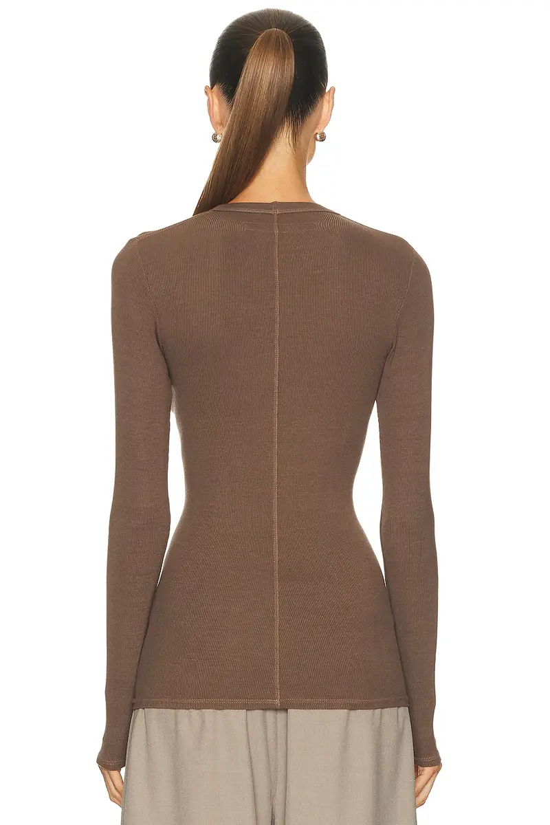 ENZA COSTA Rib Bold Long Sleeve U Top | Thumbnail 3 ENZA COSTA Rib Bold Long Sleeve U Top | Thumbnail 3