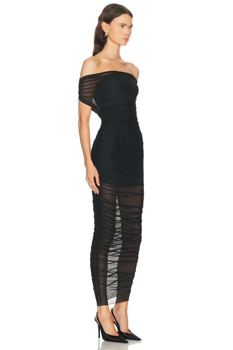 SEROYA Noel Mesh Midi Dress | Thumbnail 2