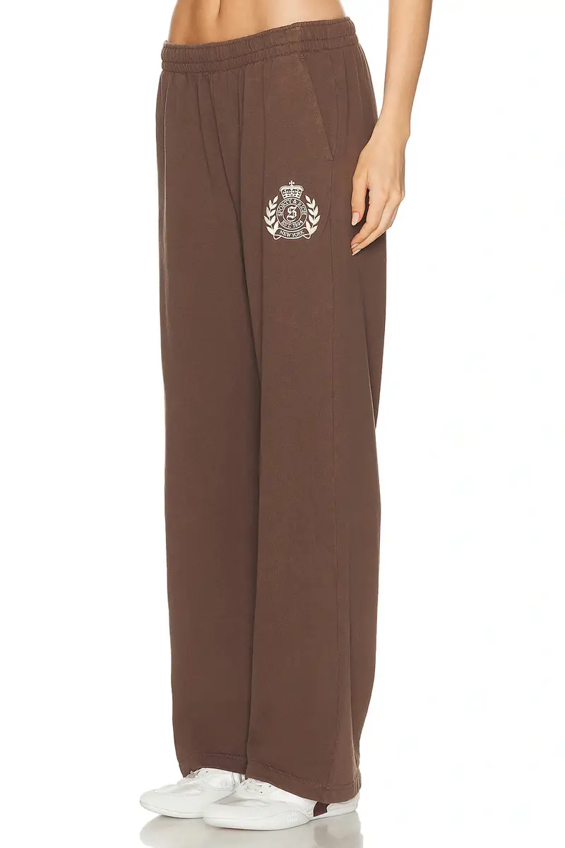 Sporty & Rich NY Crest Embroidered Wide Sweatpant | Thumbnail 3 Sporty & Rich NY Crest Embroidered Wide Sweatpant | Thumbnail 3