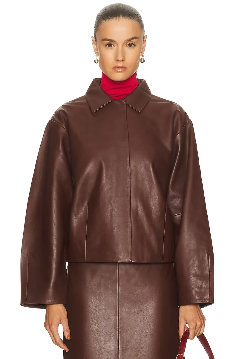 St. Agni Leather Cocoon Jacket | Thumbnail 2
