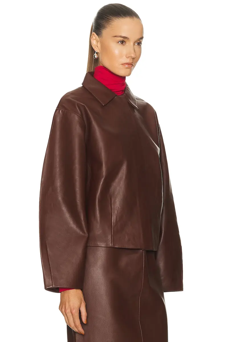 St. Agni Leather Cocoon Jacket | Thumbnail 3