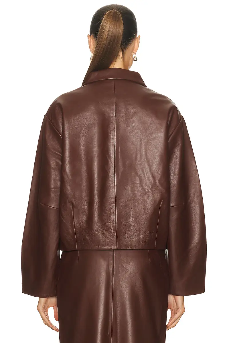 St. Agni Leather Cocoon Jacket | Thumbnail 4