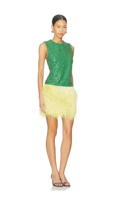 LA FUORI Emerald Crystal Embroidered Dress | Thumbnail 2