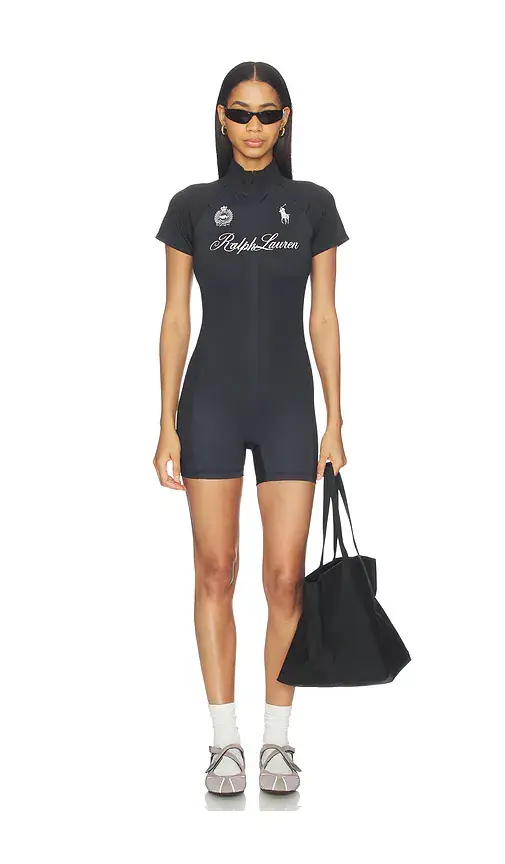 Polo Ralph Lauren Graphic Quarter Zip Bodysuit