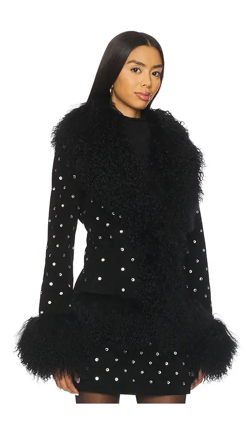 Susanna Chow Dorothy Diamante Suede Coat | Thumbnail 2 Susanna Chow Dorothy Diamante Suede Coat | Thumbnail 2