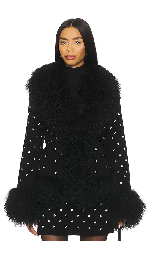 Susanna Chow Dorothy Diamante Suede Coat