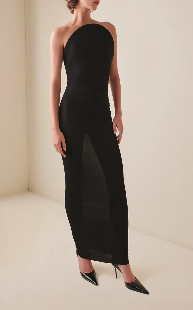 ALAÏA Curved Bustier Jersey Maxi Dress | Thumbnail 2
