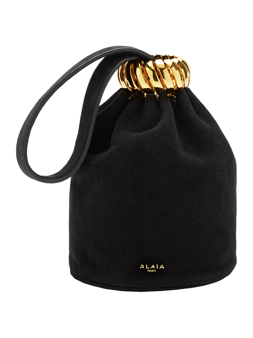 Spiral Hardware Suede Bracelet Bag Spiral Hardware Suede Bracelet Bag