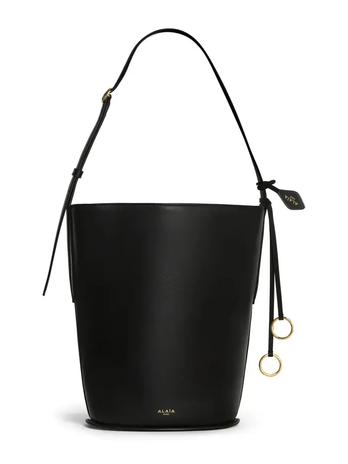 Leather Bucket Tote Bag