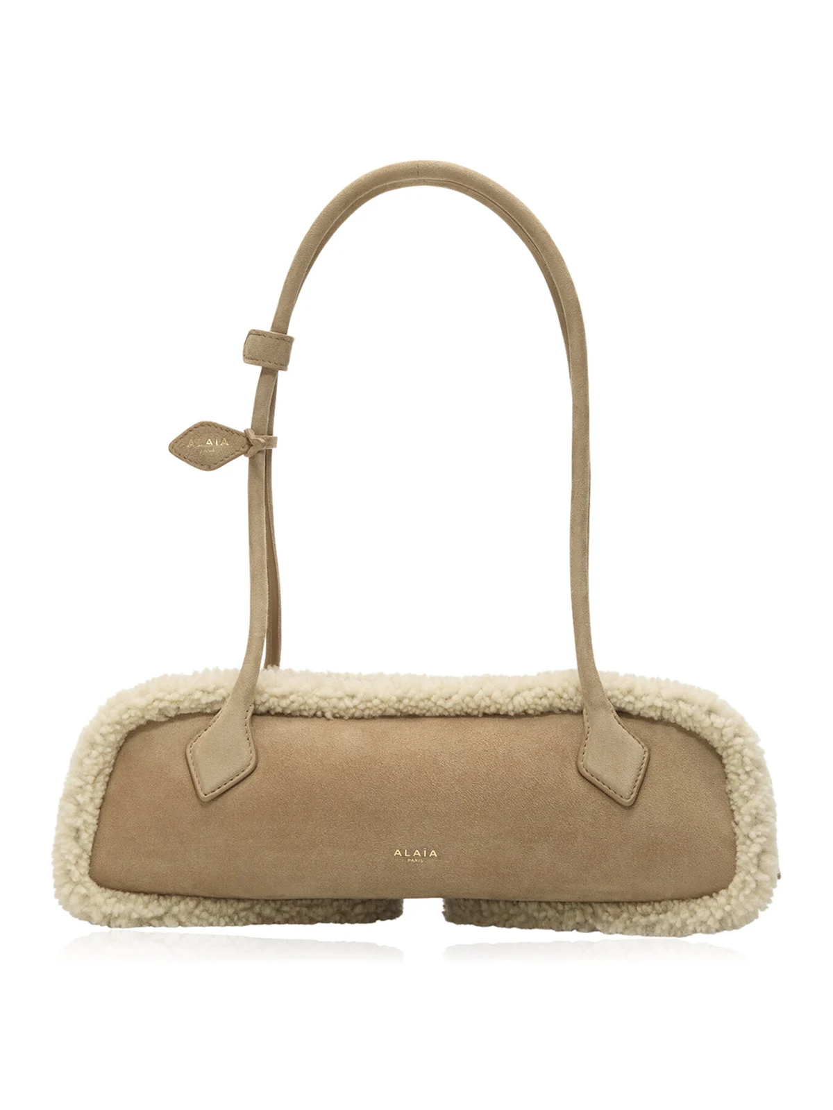 Le Teckel Medium Shearling Leather Shoulder Bag