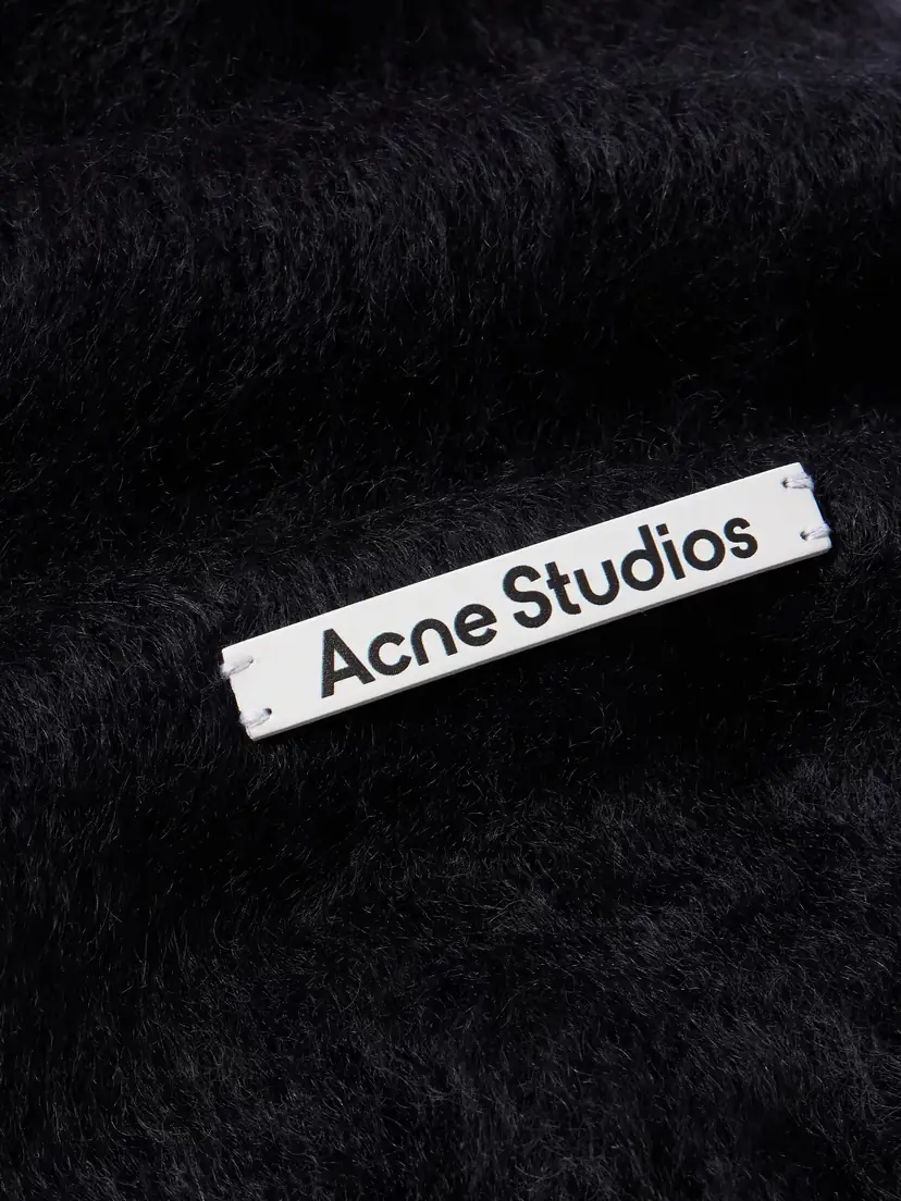 Acne Studios Hooded Fringed Mohair And Wool-blend Scarf | Thumbnail 3