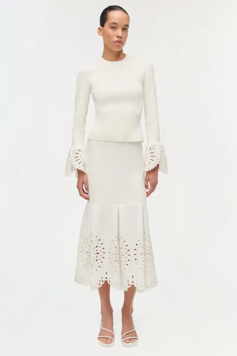 Simkhai Eveletta Embroidered Knit Midi Skirt | Thumbnail 2