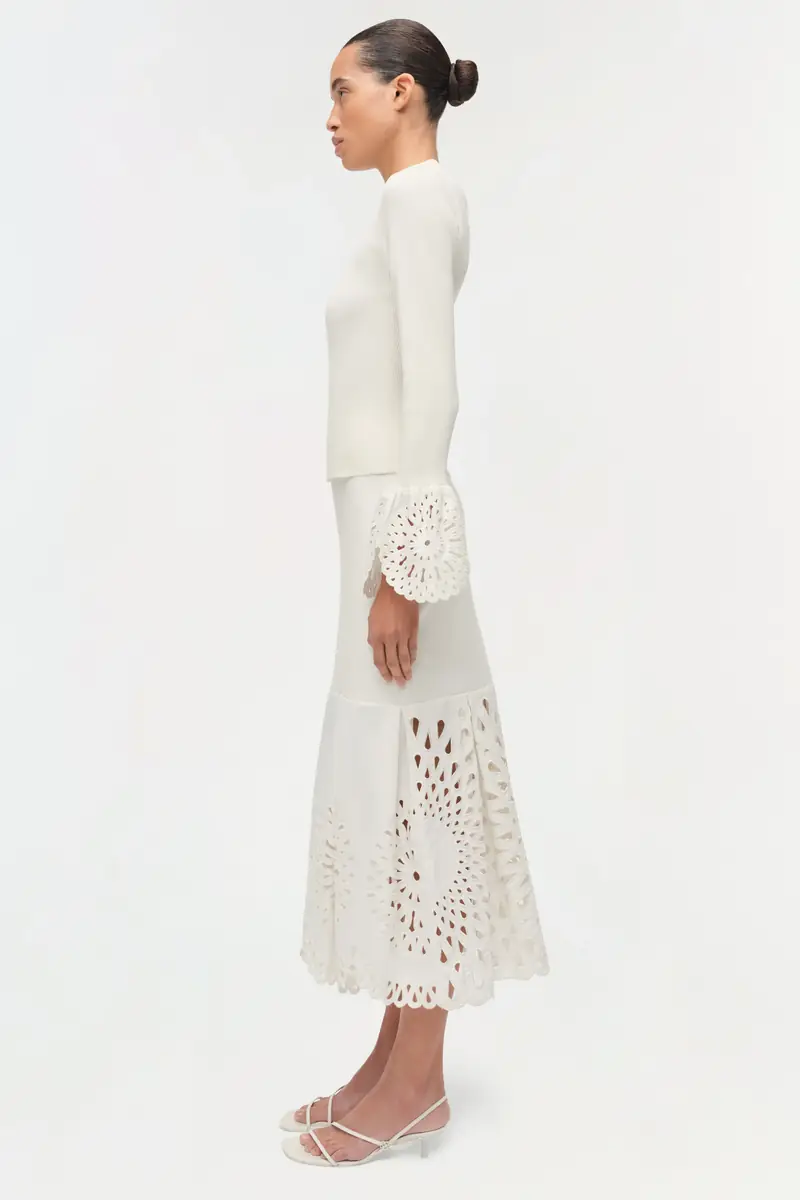 Simkhai Eveletta Embroidered Knit Midi Skirt | Thumbnail 5