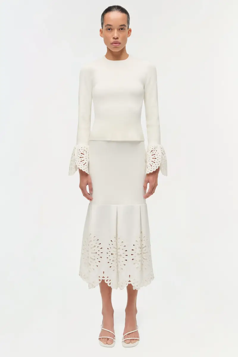 Simkhai Eveletta Embroidered Knit Midi Skirt | Thumbnail 7