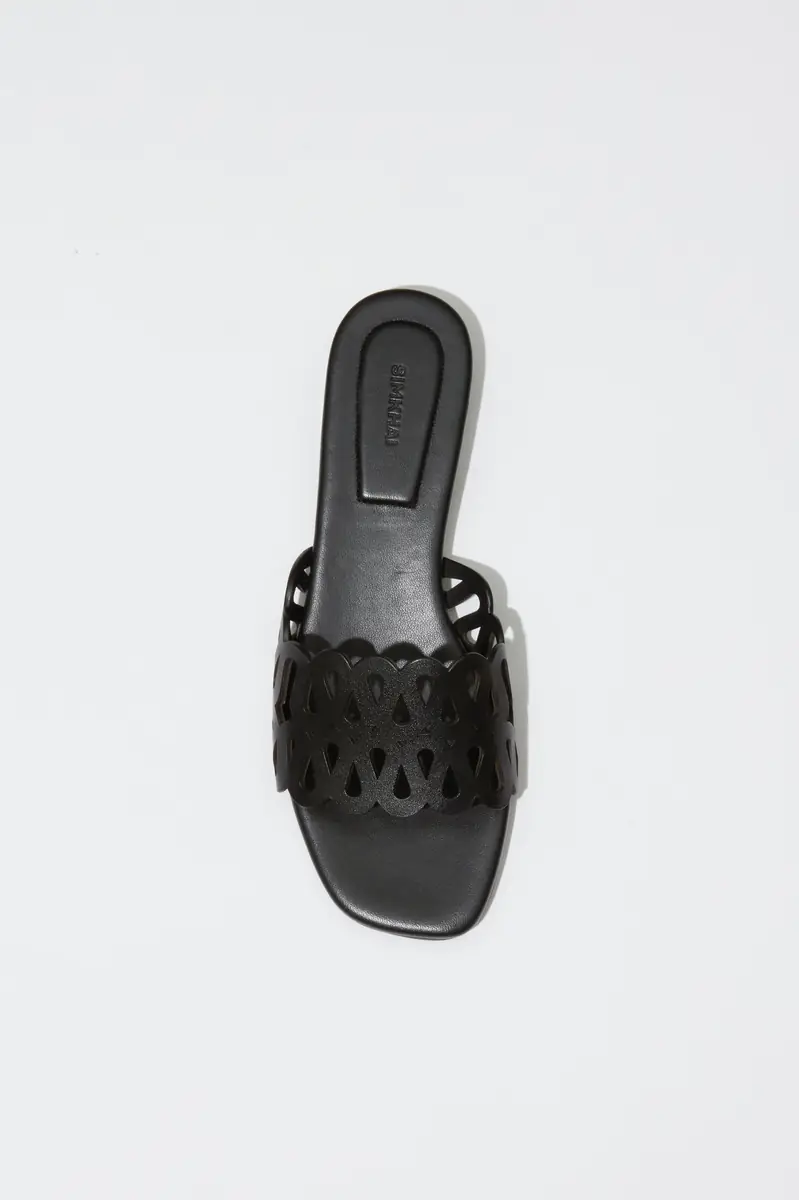 Simkhai Mccall Laser Cut Leather Flat Slide | Thumbnail 3 Simkhai Mccall Laser Cut Leather Flat Slide | Thumbnail 3