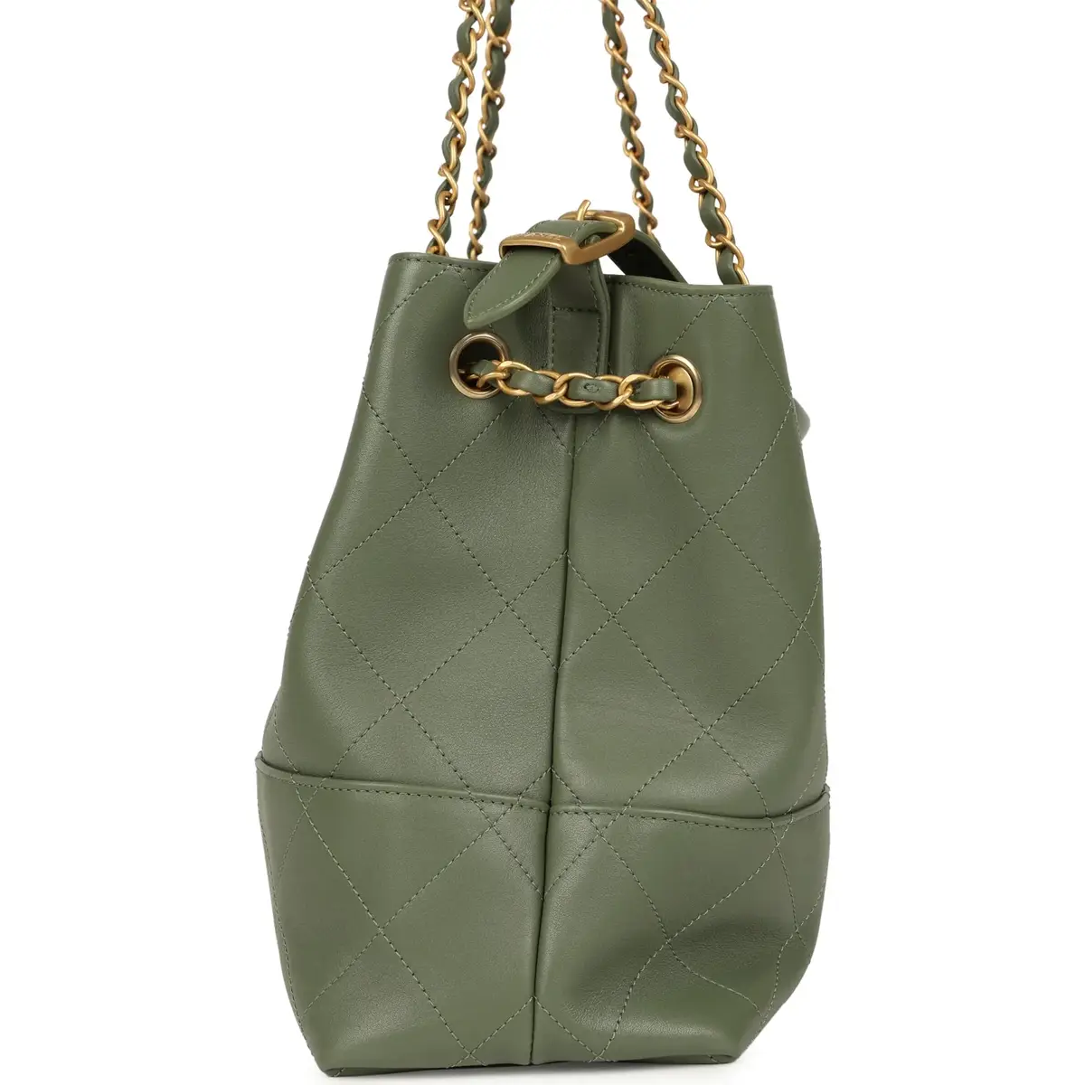 Chanel Chanel Small Coco Hobo Bag Khaki Calfskin Antique Gold Hardware | Thumbnail 3