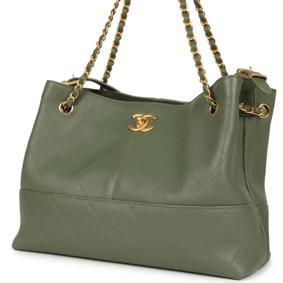 Chanel Chanel Small Coco Hobo Bag Khaki Calfskin Antique Gold Hardware | Thumbnail 5