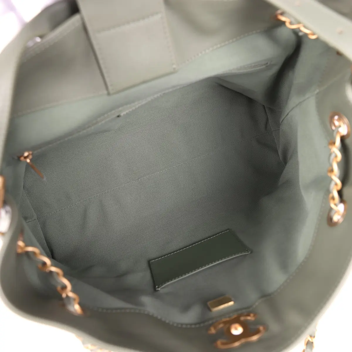 Chanel Chanel Small Coco Hobo Bag Khaki Calfskin Antique Gold Hardware | Thumbnail 8