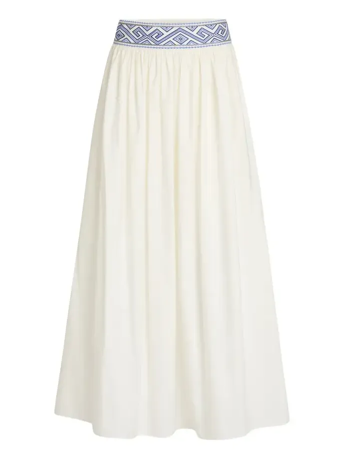 Ombretta Skirt with Iris Embroidery