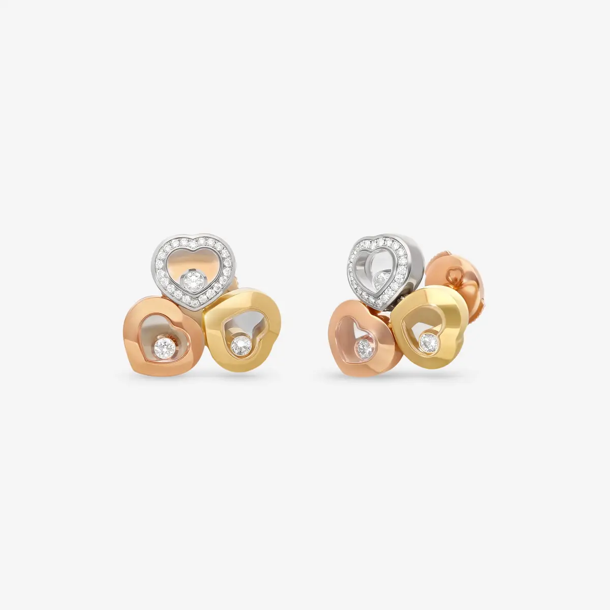 Chopard Chopard Happy Curves 18K Yellow, Rose & White Gold Diamond Earrings by The Solist | Thumbnail 2