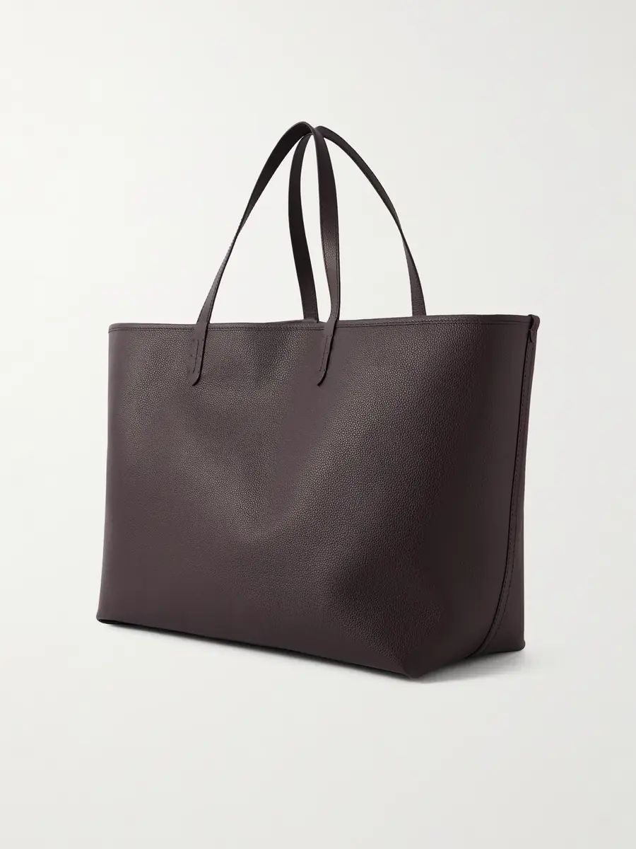 Burberry Large Reversible Full-Grain Leather and Checked Canvas Tote Bag - Men | Thumbnail 4