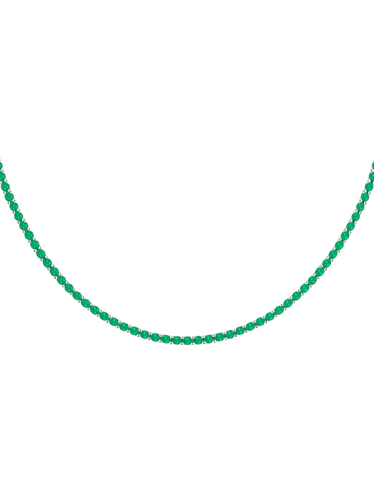 3.85ct Emerald 18K Gold Tennis Necklace 3.85ct Emerald 18K Gold Tennis Necklace