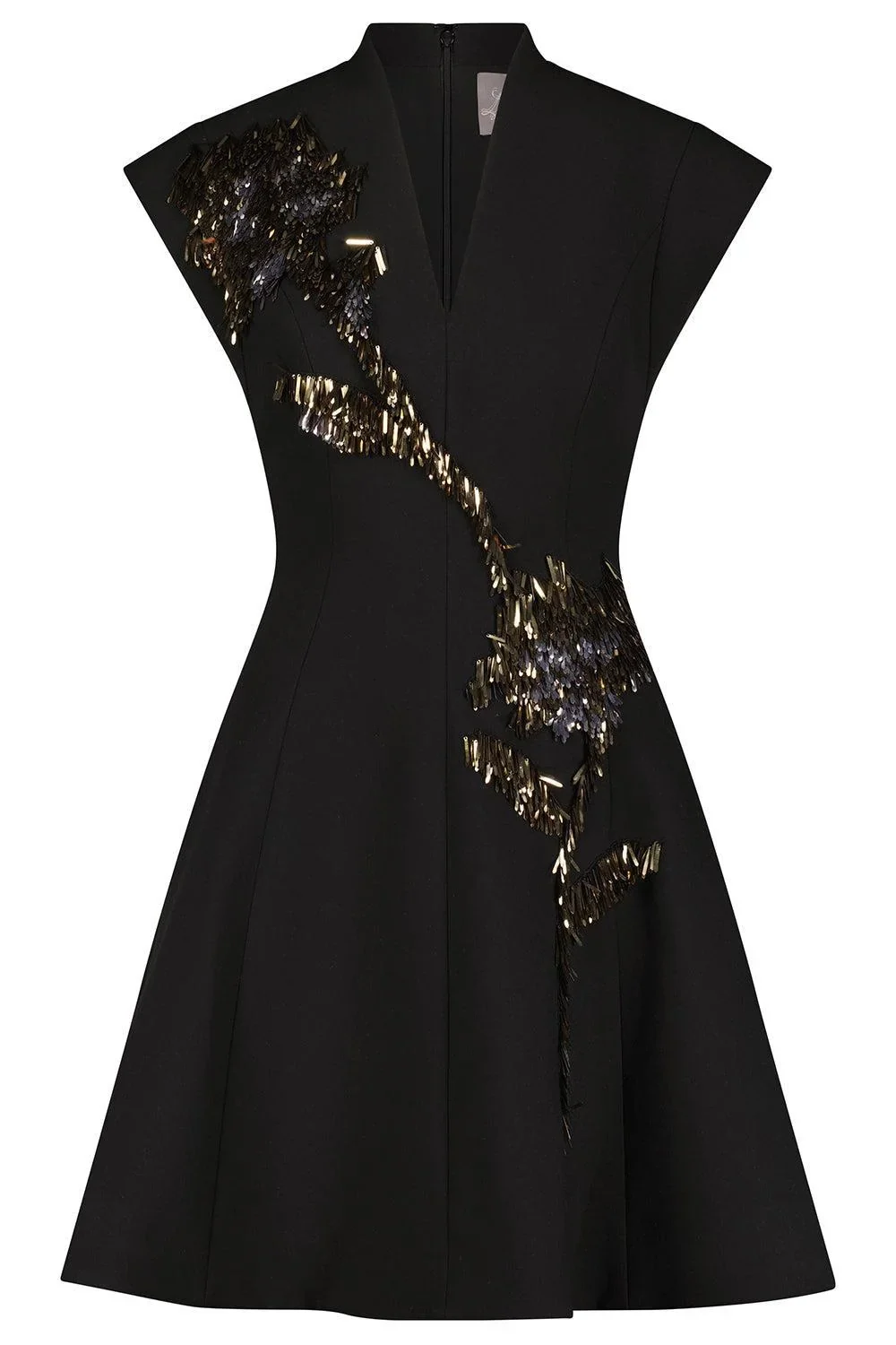 Lela Rose Fishing Lures Embroidered Mini Dress