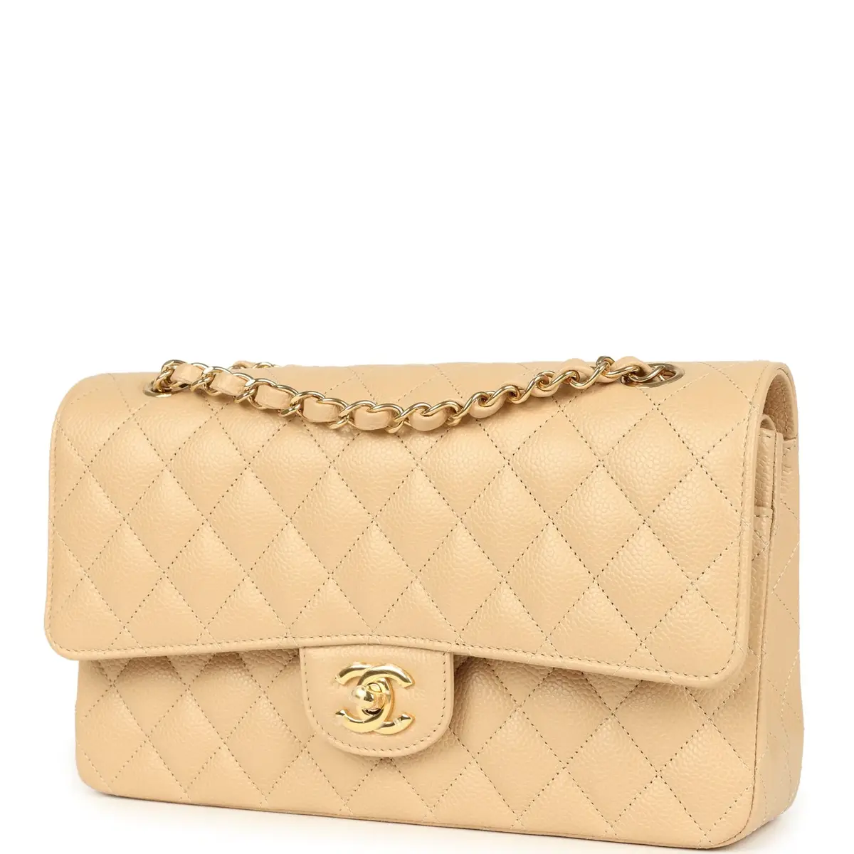 Chanel Chanel Medium Classic Double Flap Beige Caviar Gold Hardware | Thumbnail 5 Chanel Chanel Medium Classic Double Flap Beige Caviar Gold Hardware | Thumbnail 5