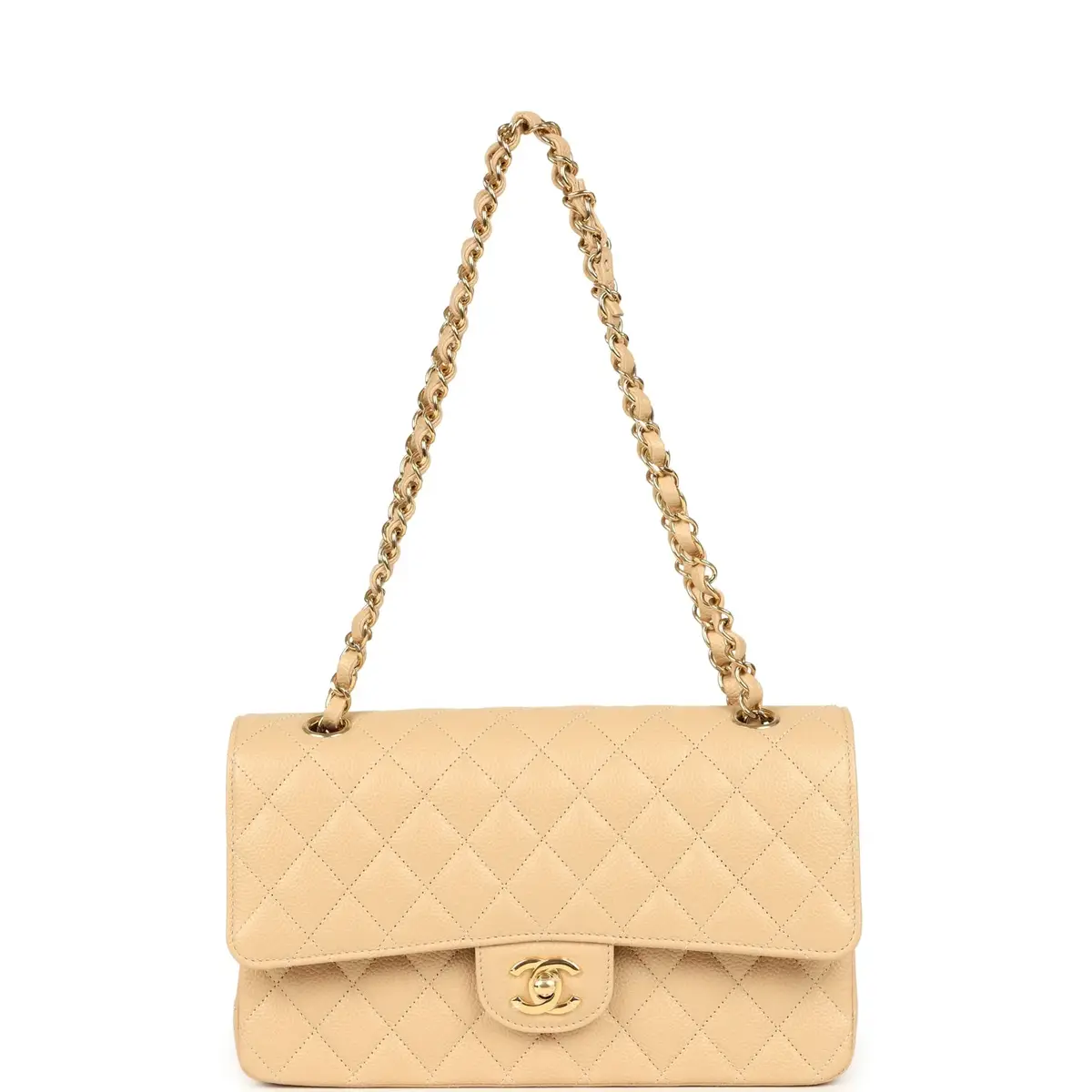 Chanel Chanel Medium Classic Double Flap Beige Caviar Gold Hardware | Thumbnail 7 Chanel Chanel Medium Classic Double Flap Beige Caviar Gold Hardware | Thumbnail 7