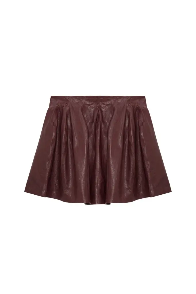 Simkhai Bryar Leather Mini Skirt
