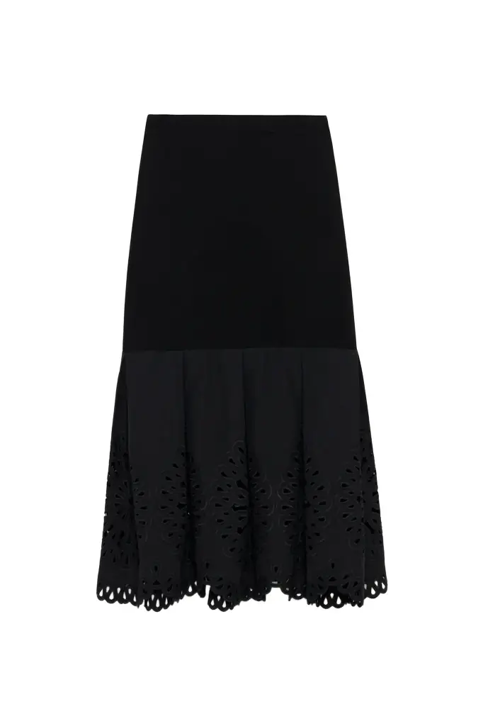 Simkhai Eveletta Embroidered Knit Midi Skirt | Image 1 Simkhai Eveletta Embroidered Knit Midi Skirt | Image 1