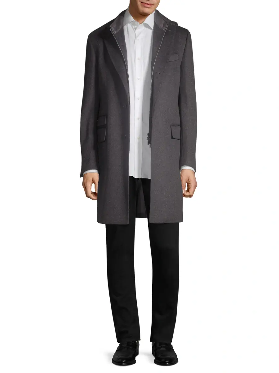 CORNELIANI Men's Char ID Topcoat | Thumbnail 2 CORNELIANI Men's Char ID Topcoat | Thumbnail 2