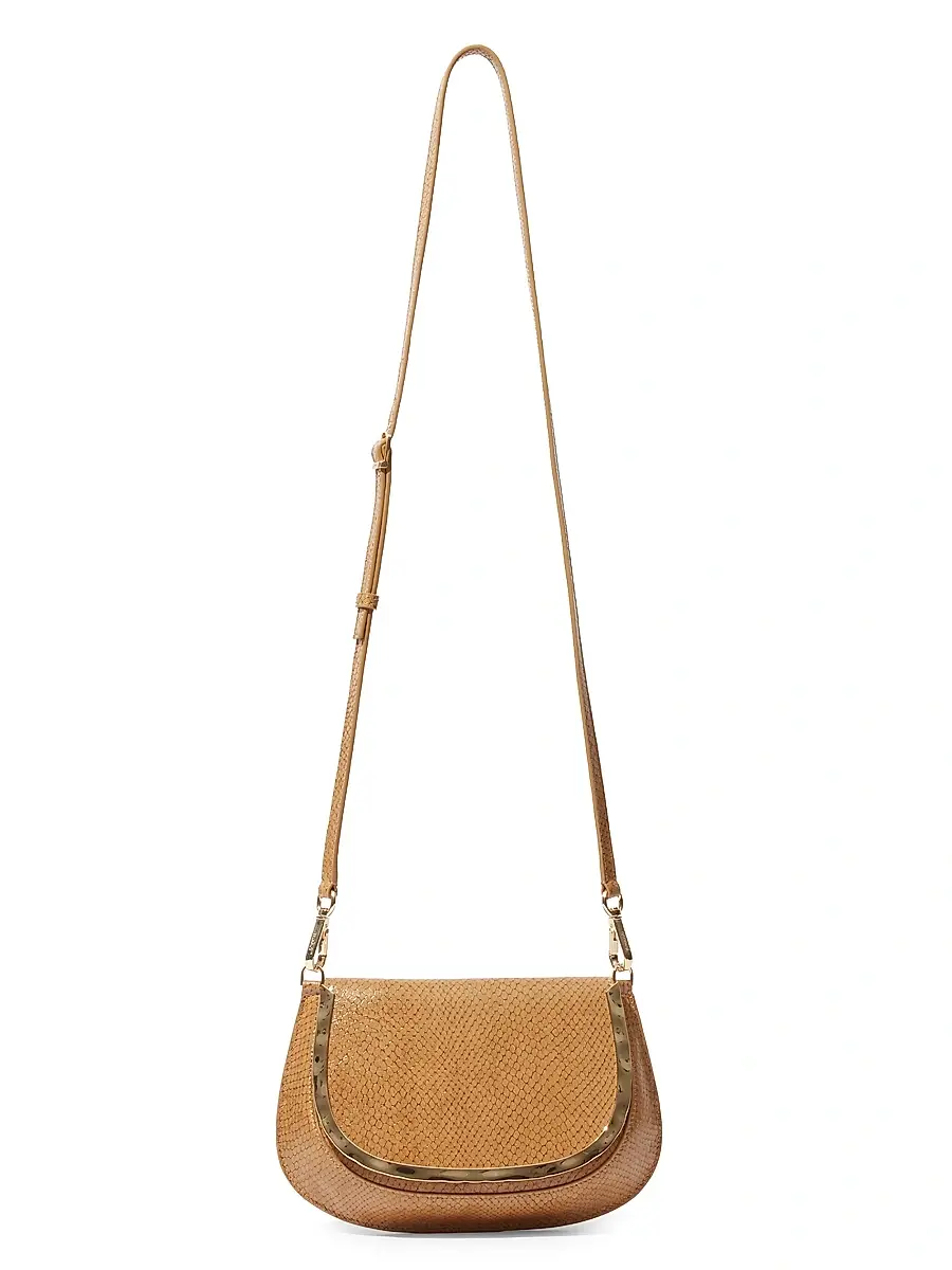SIMKHAI Women's Logan Debossed Leather Crossbody Bag - Camel | Image 1 SIMKHAI Women's Logan Debossed Leather Crossbody Bag - Camel | Image 1