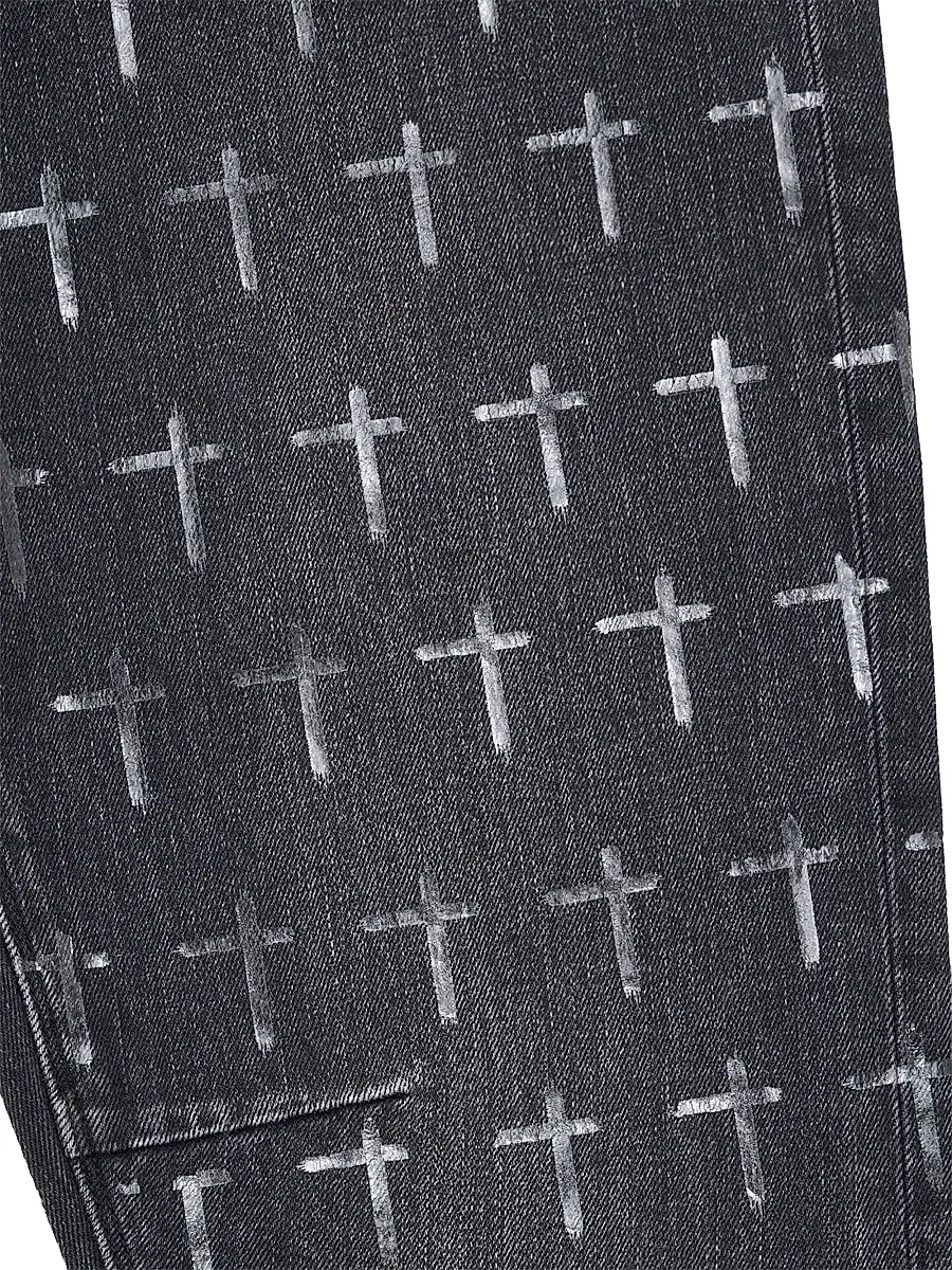 RTA Men's Bryant Logo-Printed Skinny Jeans - Noir Coated Grey | Thumbnail 3 RTA Men's Bryant Logo-Printed Skinny Jeans - Noir Coated Grey | Thumbnail 3