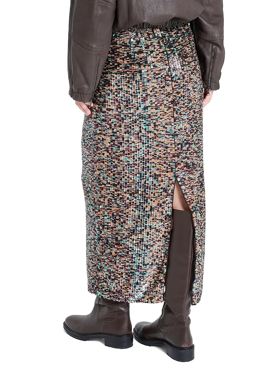 TWP Women's Sylkie Stacked Paillette Maxi Skirt - Dark Chocolate | Thumbnail 4 TWP Women's Sylkie Stacked Paillette Maxi Skirt - Dark Chocolate | Thumbnail 4