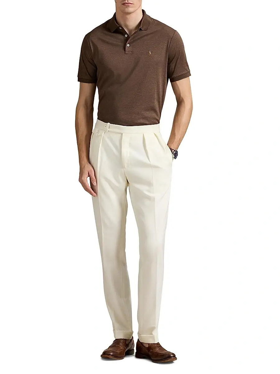 Polo Ralph Lauren Men's Cotton Polo Shirt - Nutmeg Brown Heather | Thumbnail 2