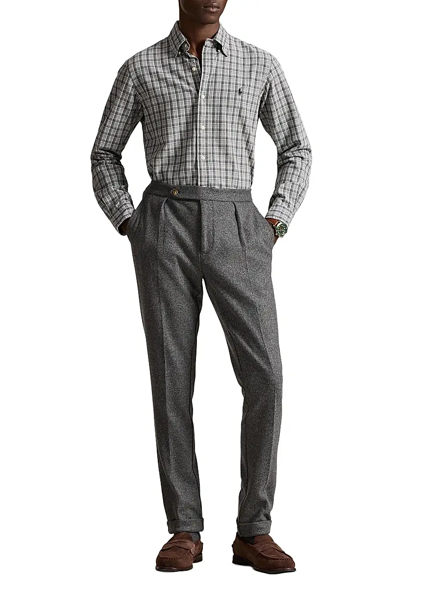 Polo Ralph Lauren Men's Brushed Cotton Oxford Shirt - Grey Heather Multi | Thumbnail 2
