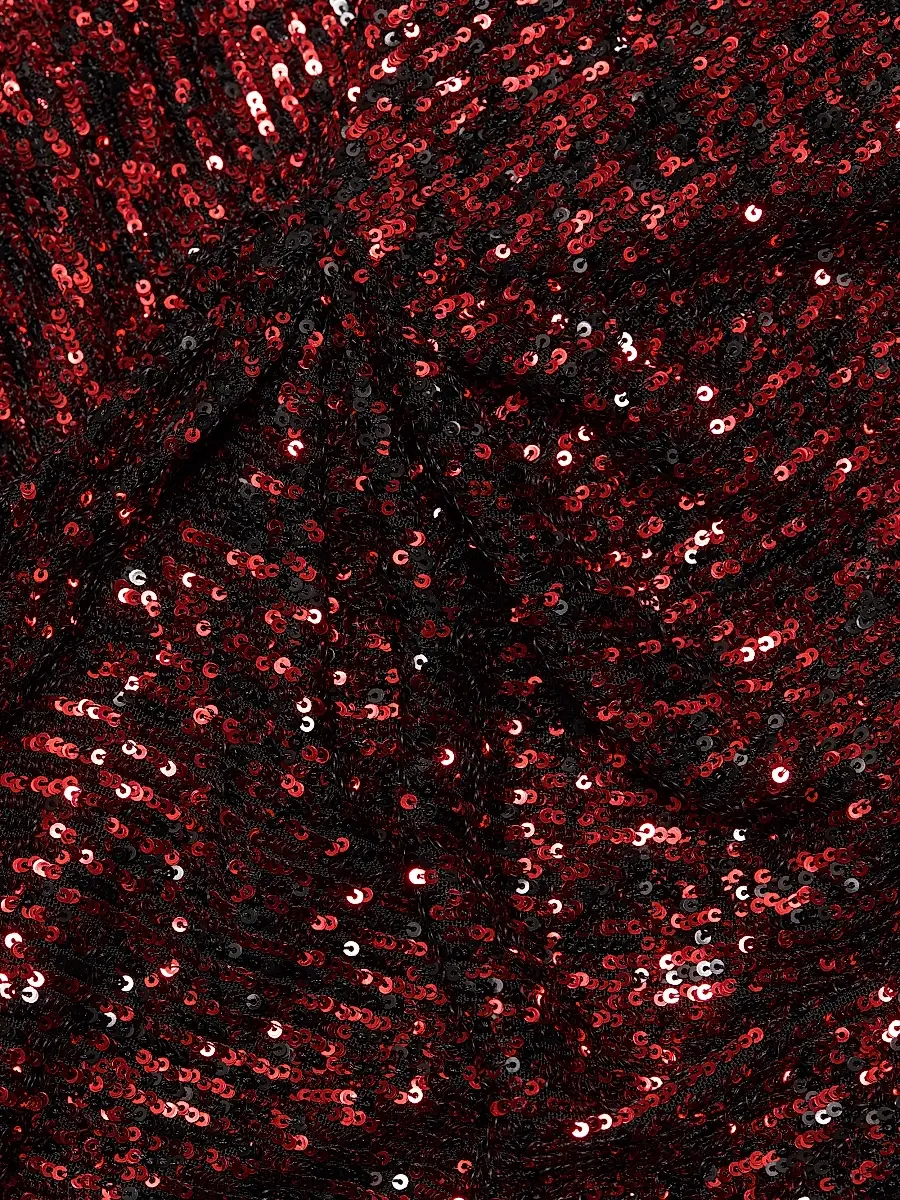 Naeem Khan Women's Sequined Draped Cap-Sleeve Gown - Red | Thumbnail 7 Naeem Khan Women's Sequined Draped Cap-Sleeve Gown - Red | Thumbnail 7