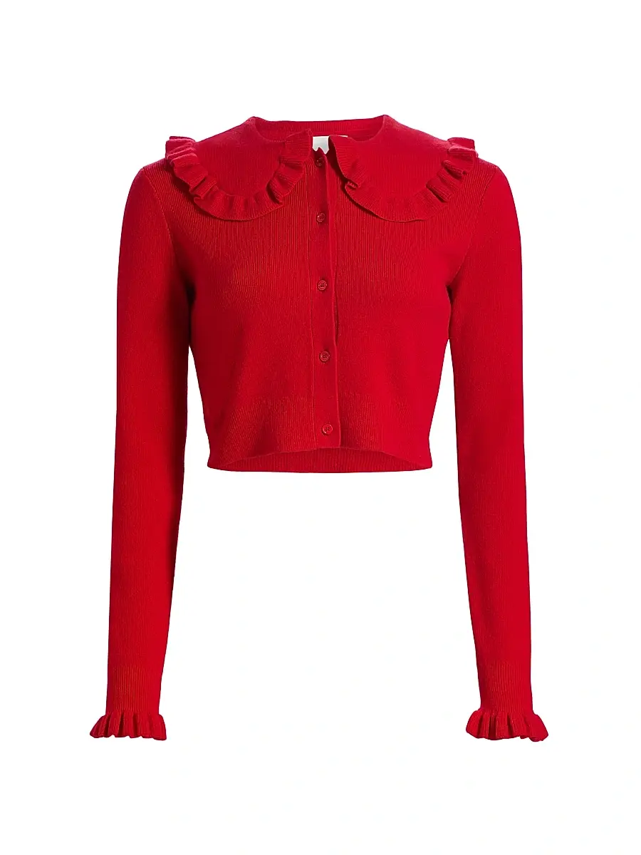 Women's Kamomilla Ruffled Wool-Cashmere Cardigan
