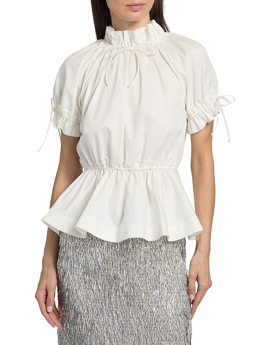 Aknvas Women's Rosalina Ruffled Cotton Poplin Blouse | Thumbnail 3 Aknvas Women's Rosalina Ruffled Cotton Poplin Blouse | Thumbnail 3