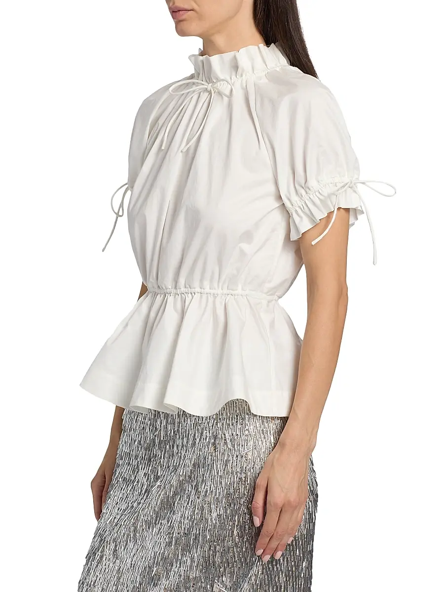 Aknvas Women's Rosalina Ruffled Cotton Poplin Blouse | Thumbnail 4 Aknvas Women's Rosalina Ruffled Cotton Poplin Blouse | Thumbnail 4